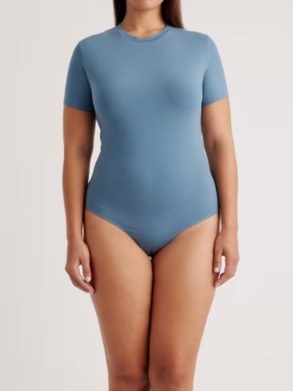 Quince Stretch Cotton Jersey Short Sleeve Bodysuit Ocean S NWT